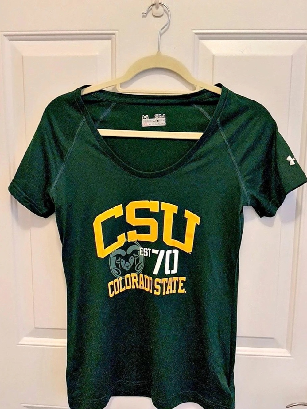 Under Armour Colorado State University HeatGear T-Shirt CSU Athletic Tee Green